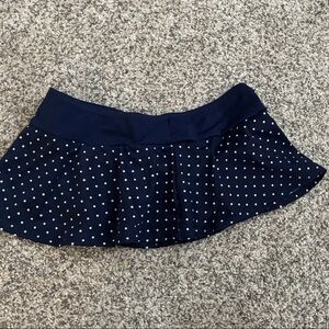 Navy Blue Polka Dot Swim Skirt
